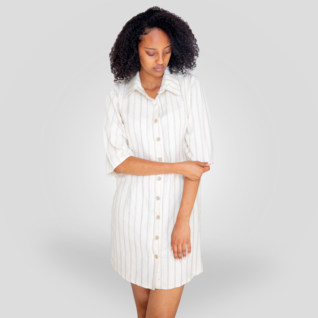 Striped-Dress-White
